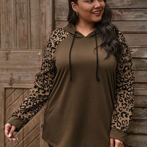 Plus Leopard Print Drawstring - Picture 3 of 6